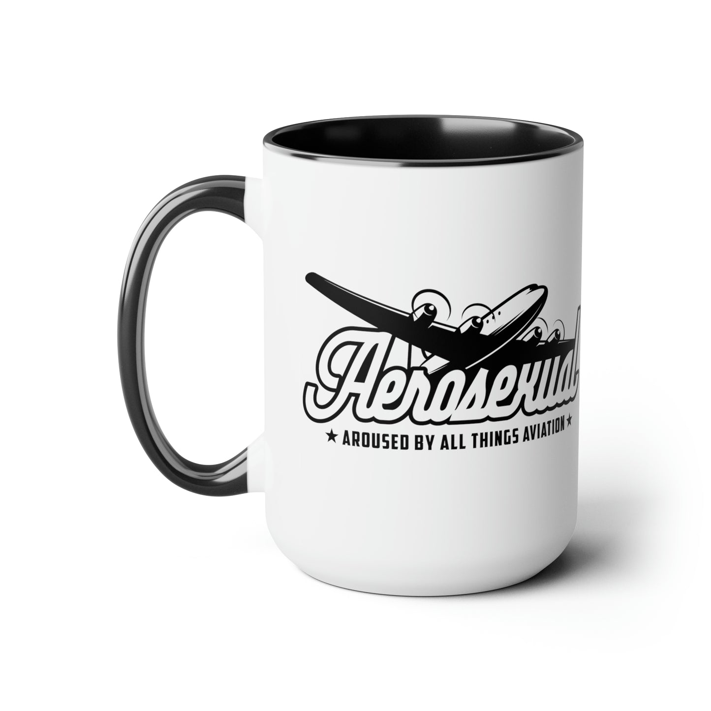 Aerosexual Two-Tone Coffee Mugs, 15oz
