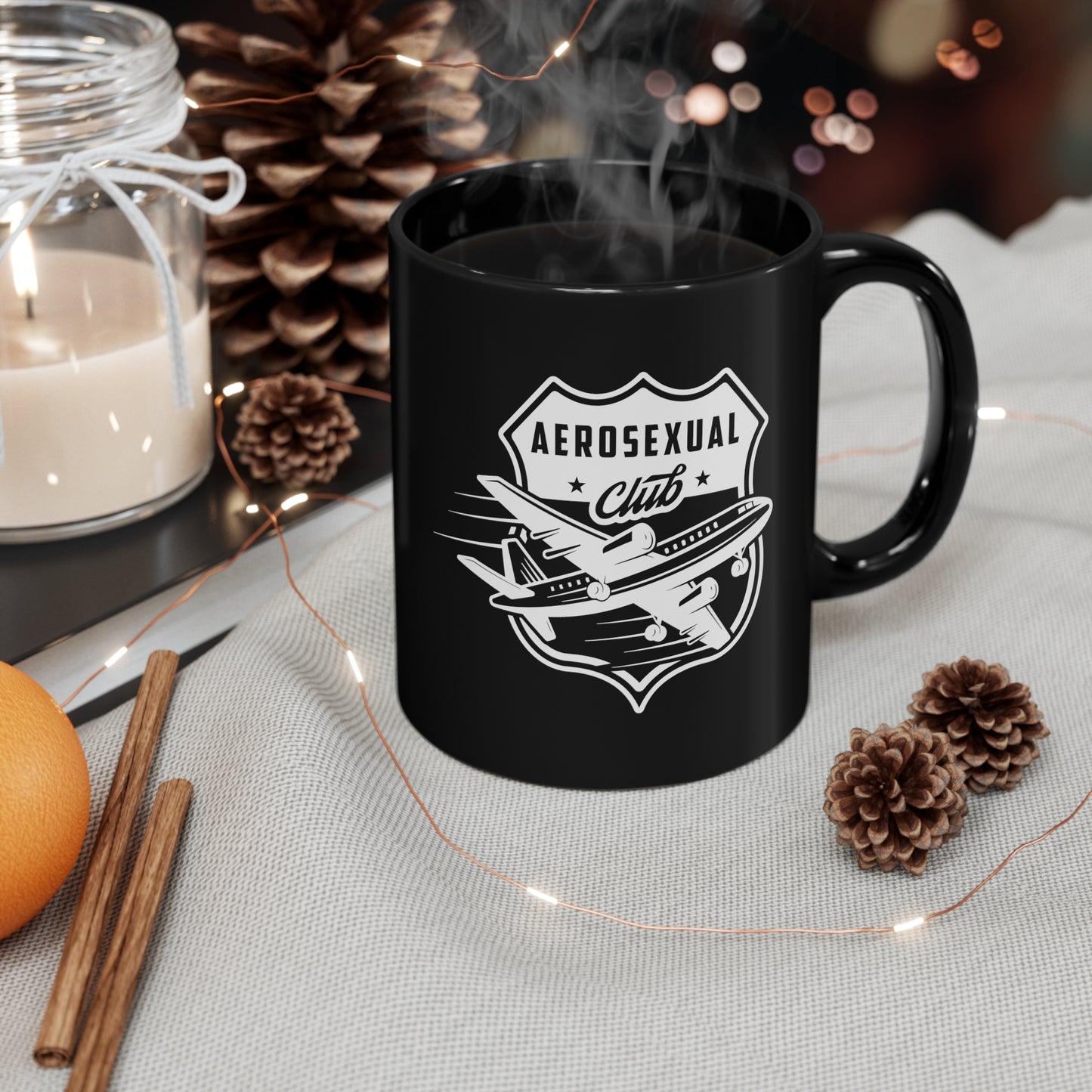 Aerosexual Club Coffee Cup Black, 11oz