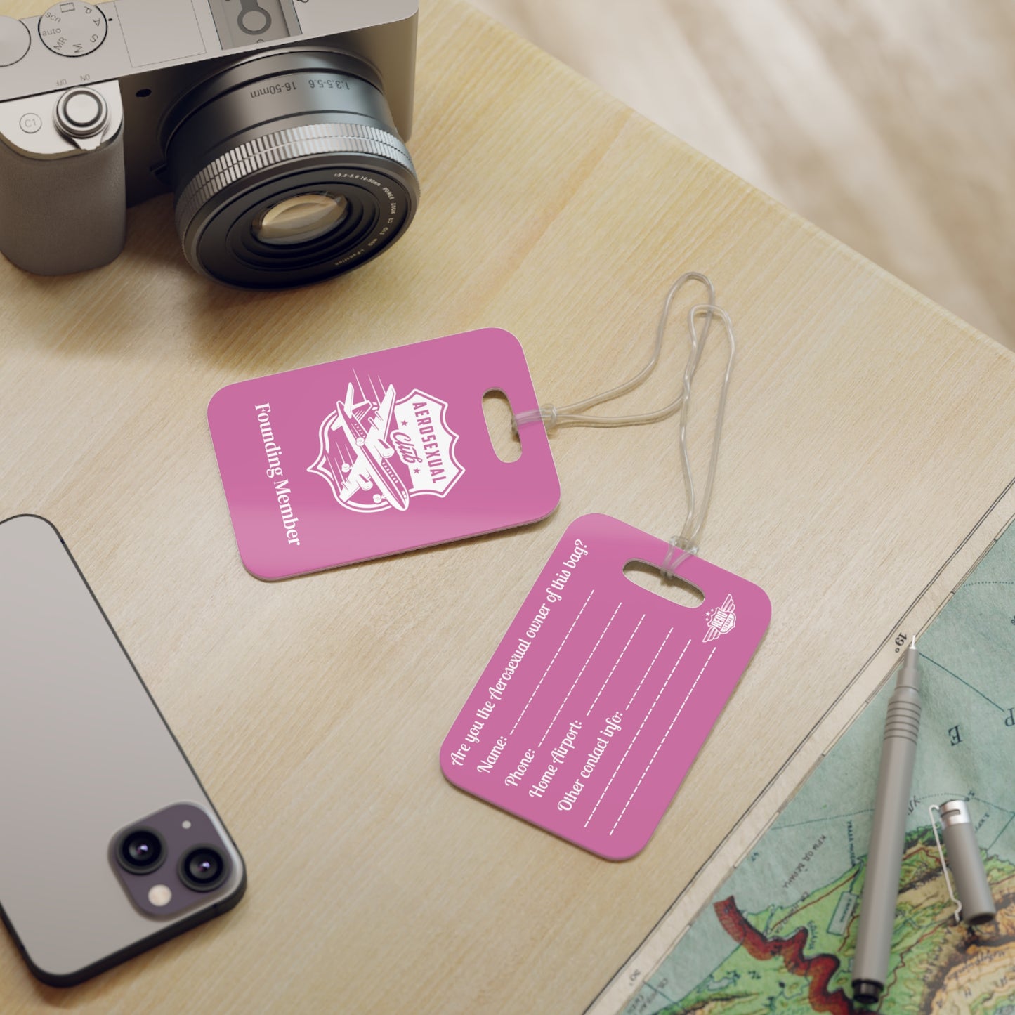 Aerosexual Club Founding Member Luggage Tag Light Pink (Limited Edition)