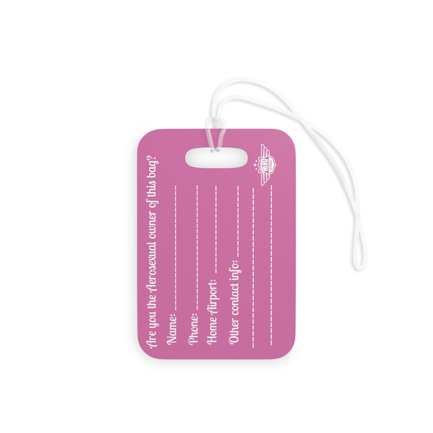 Aerosexual Club Founding Member Luggage Tag Light Pink (Limited Edition)