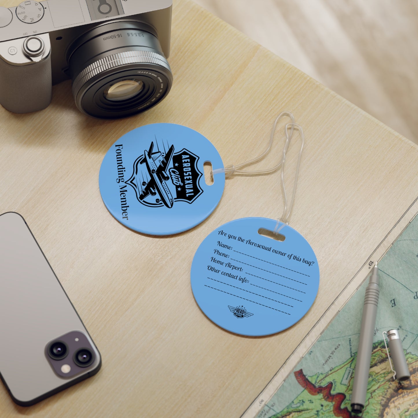 Aerosexual Club Founding Member Luggage Tag Light Blue (Limited Edition)