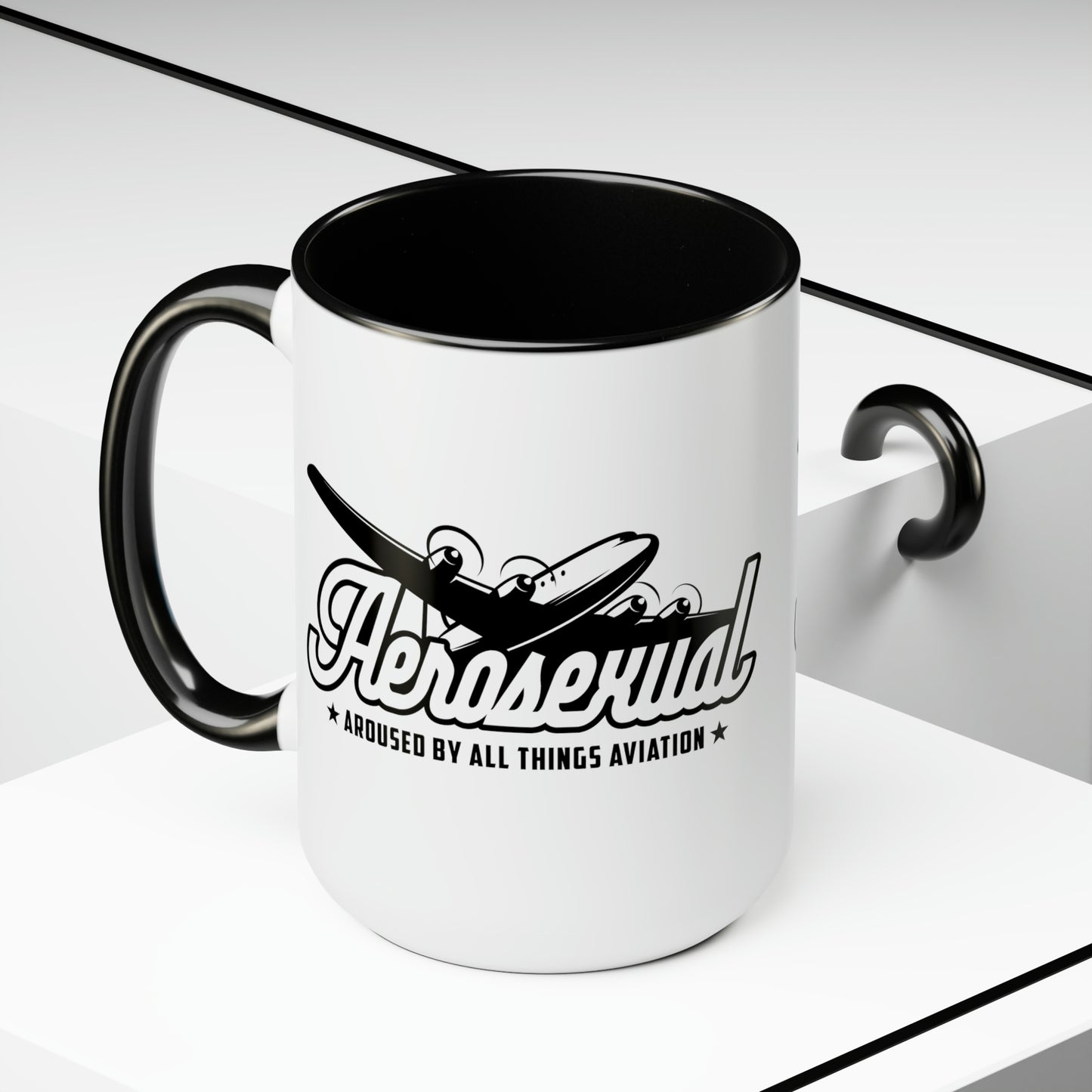 Aerosexual Two-Tone Coffee Mugs, 15oz