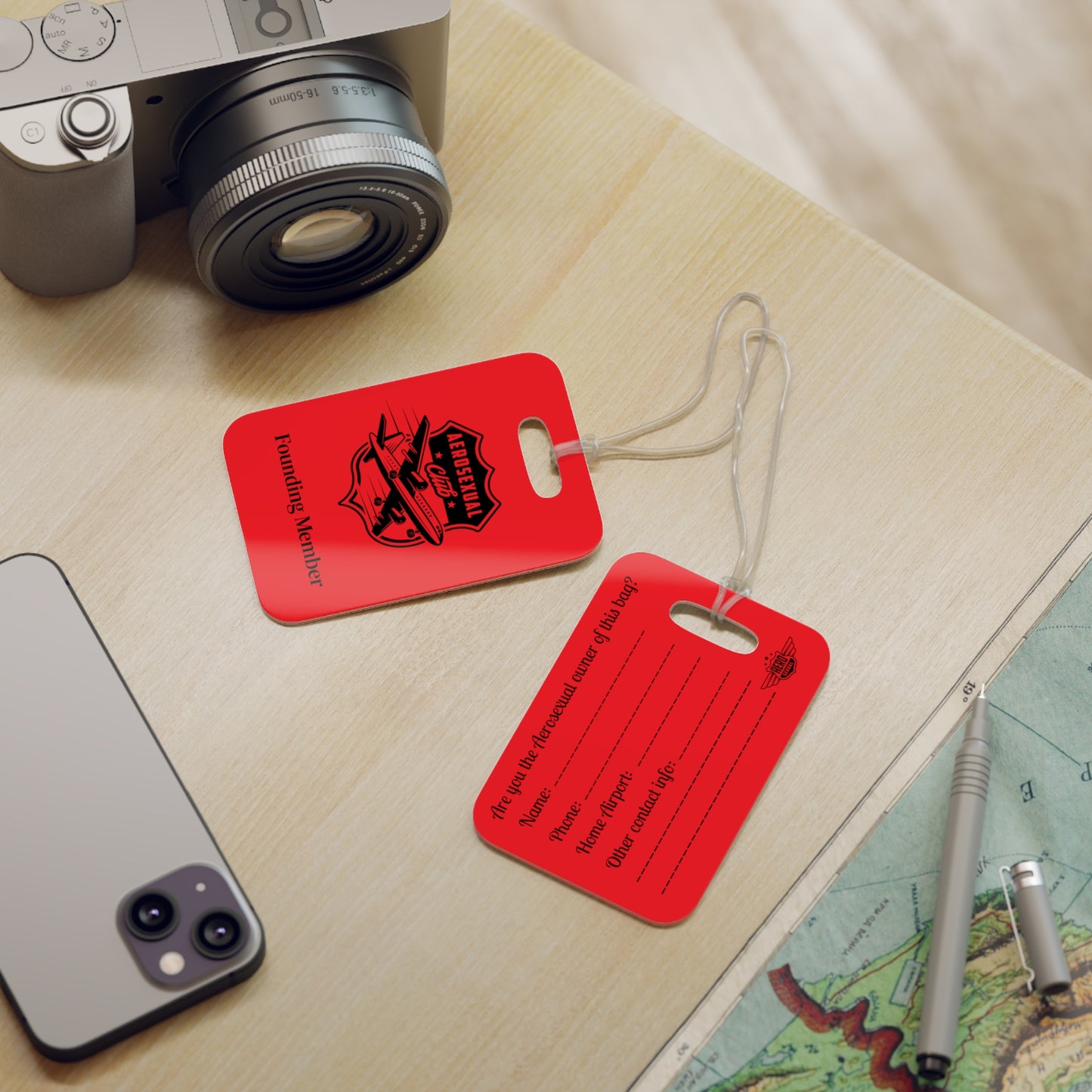 Aerosexual Club Founding Member Luggage Tag Red (Limited Edition)
