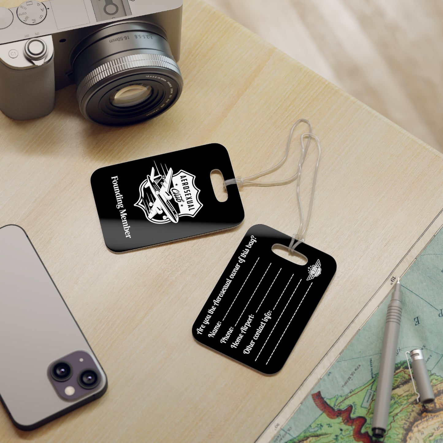 Aerosexual Club Founding Member Luggage Tag Black (Limited Edition)