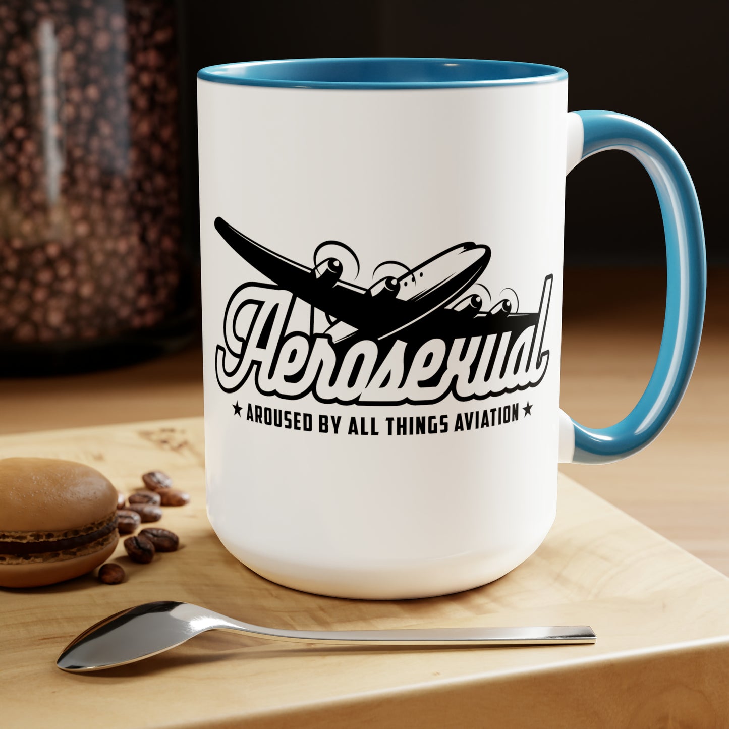 Aerosexual Two-Tone Coffee Mugs, 15oz