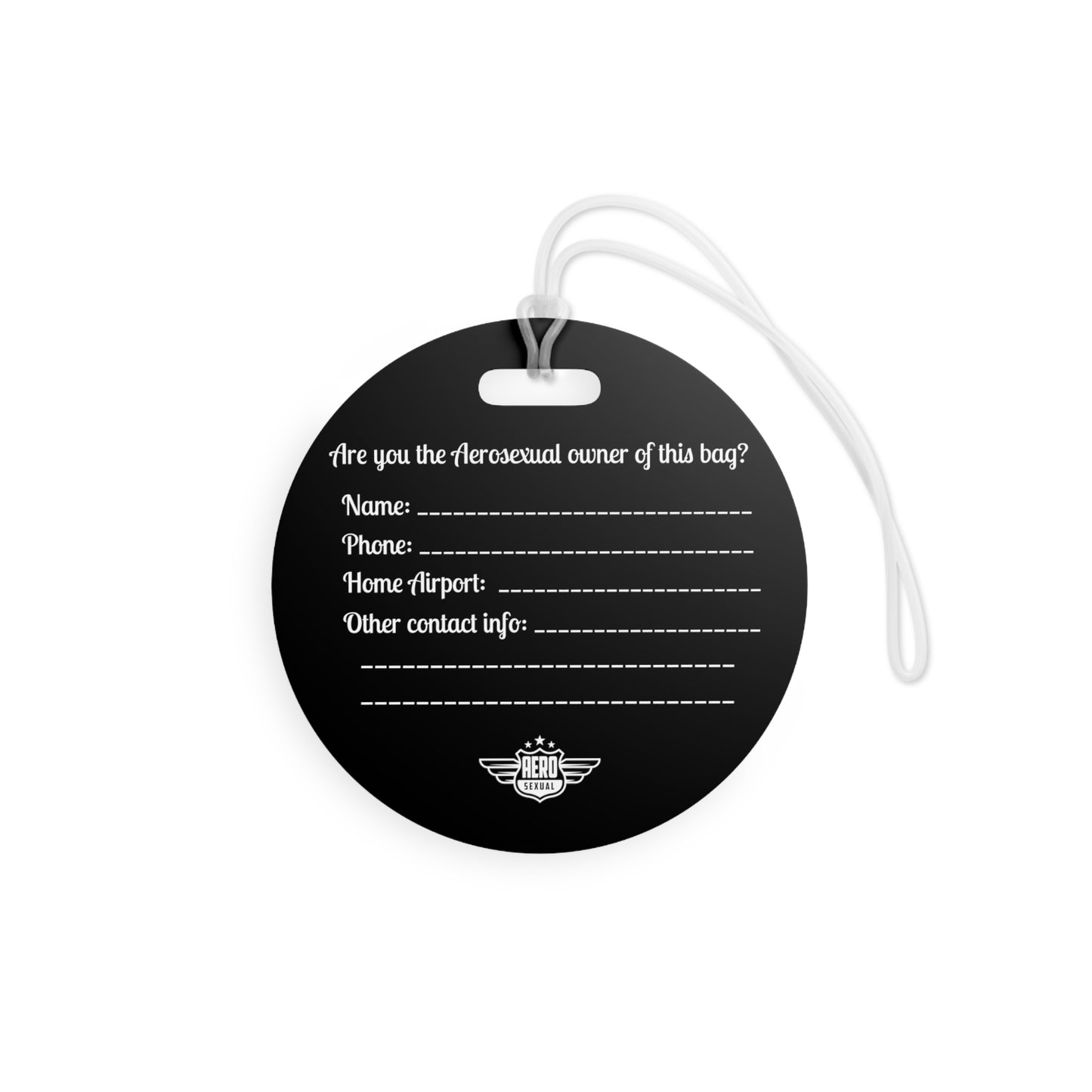 Aerosexual Club Founding Member Luggage Tag Black (Limited Edition)