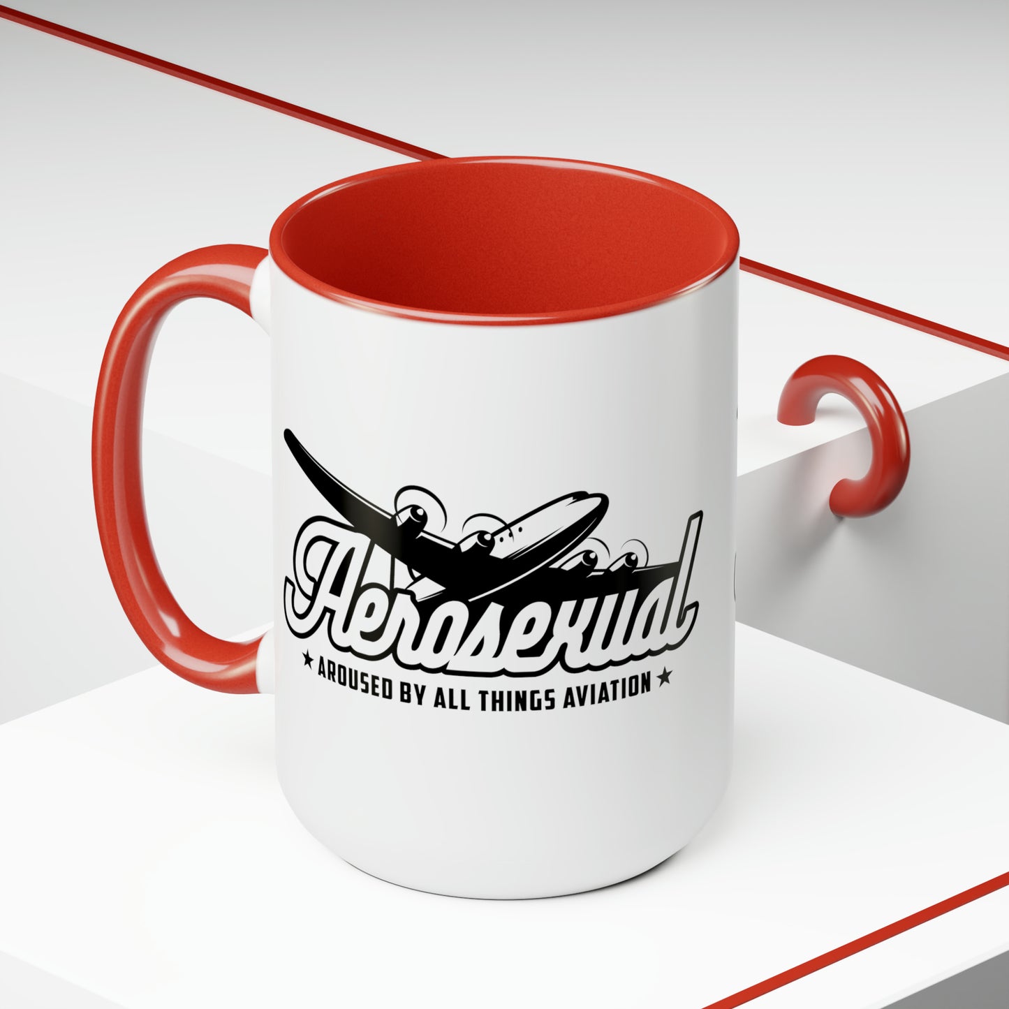 Aerosexual Two-Tone Coffee Mugs, 15oz