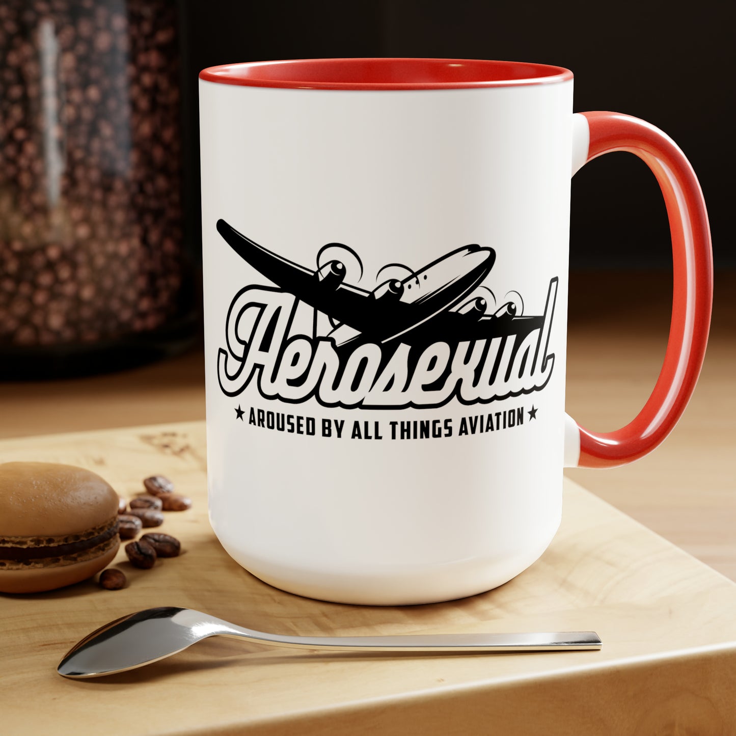 Aerosexual Two-Tone Coffee Mugs, 15oz