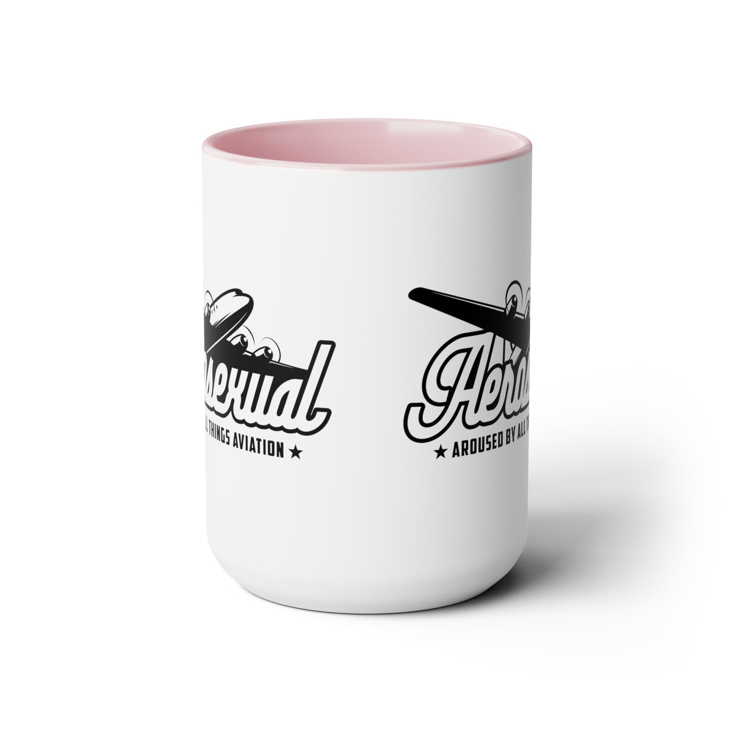Aerosexual Two-Tone Coffee Mugs, 15oz