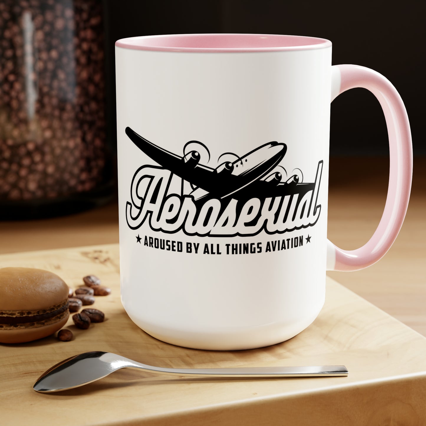 Aerosexual Two-Tone Coffee Mugs, 15oz