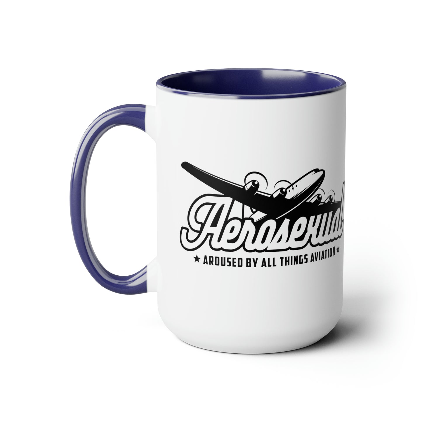 Aerosexual Two-Tone Coffee Mugs, 15oz