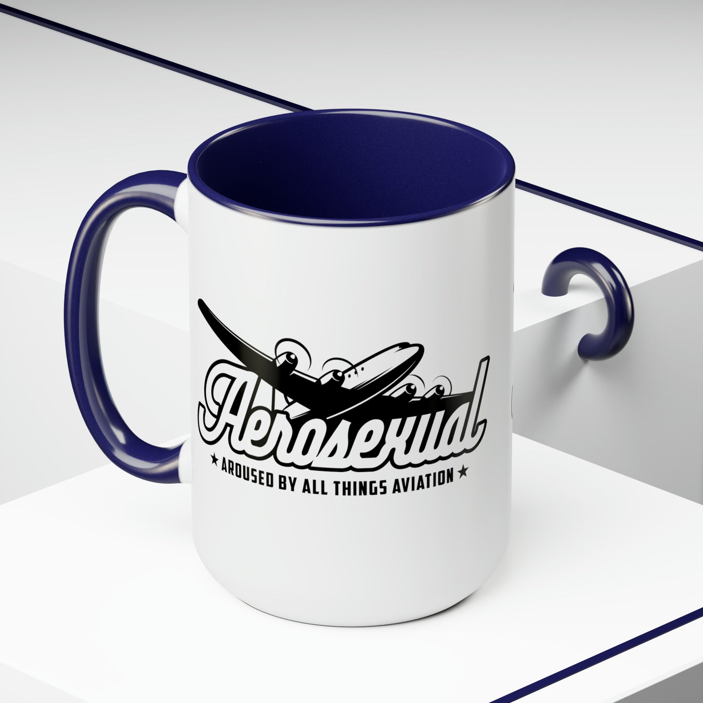 Aerosexual Two-Tone Coffee Mugs, 15oz