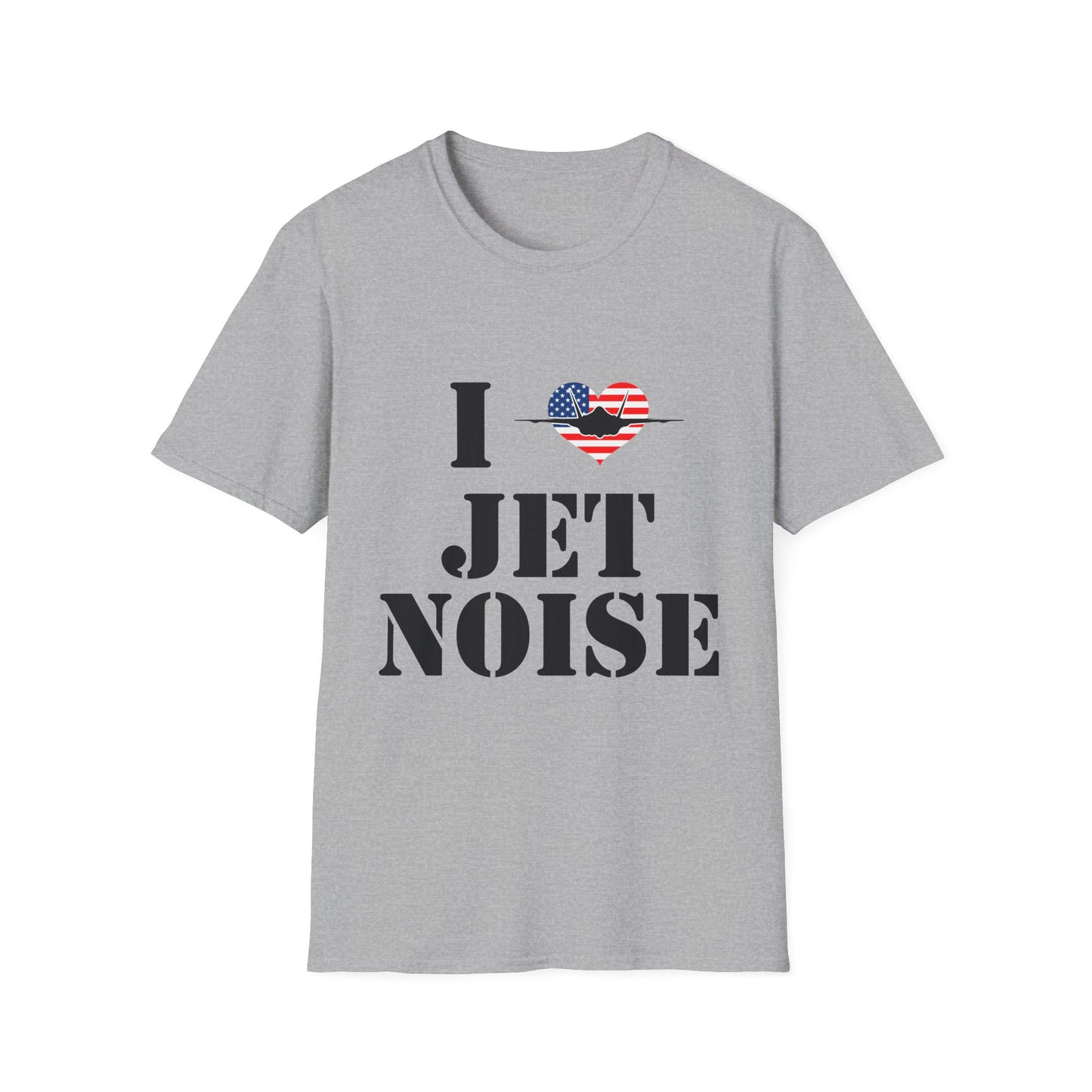 I Heart Jet Noise T-Shirt — Patriotic Aviation Lover Tee